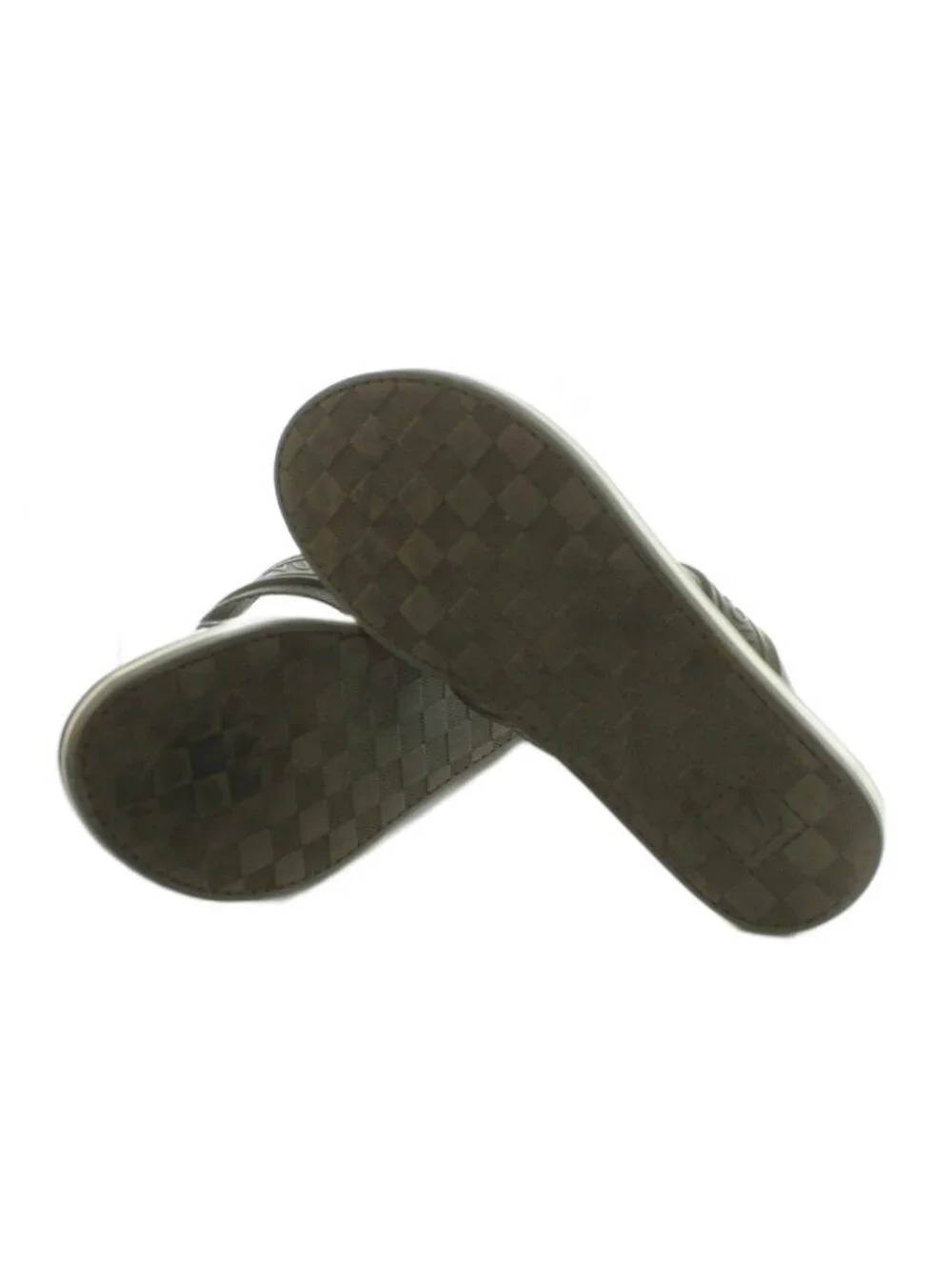 Louis Vuitton Beach Sandals Tong Damier Pattern 5 Khaki
